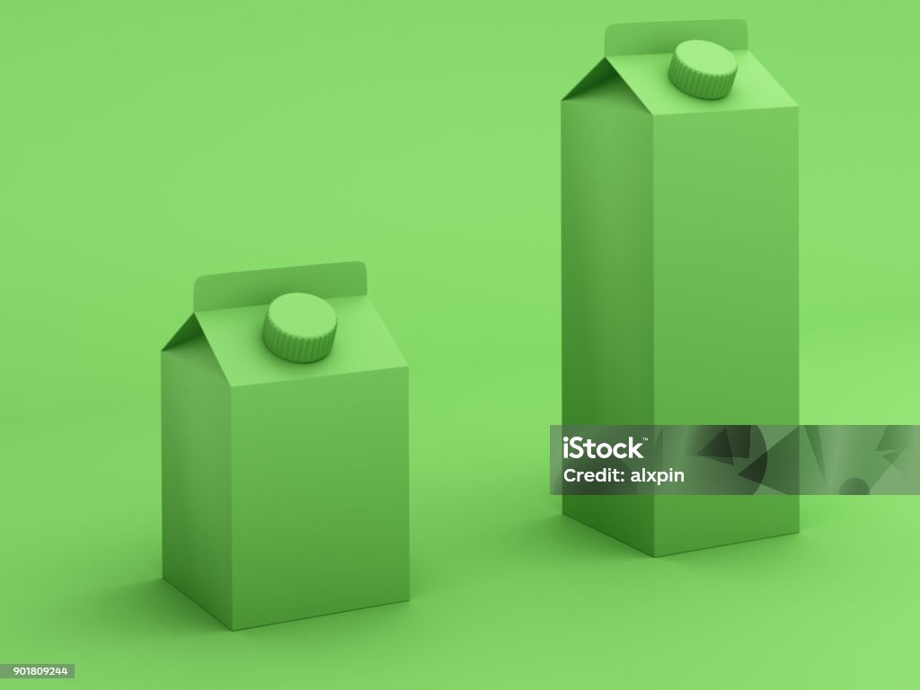 Scatole di latte tonico verde - Foto stock royalty-free di Colore verde