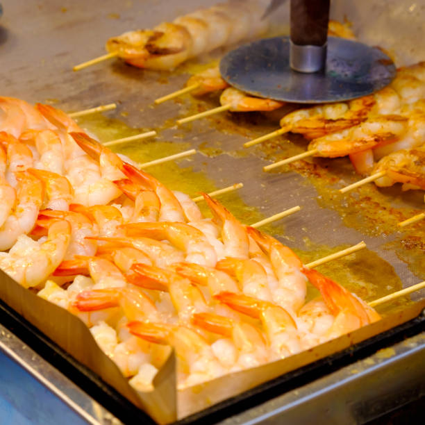 istock Grilled butter shrimp kebab (Korean street food) 901830162