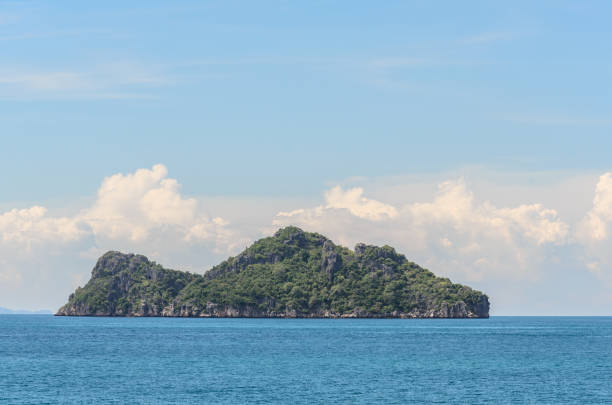 Landscape with sea under the blue sky in the morning.