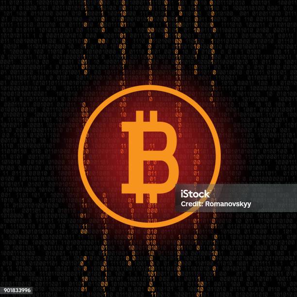 Bitcoin Blockchain Mining Code Stock Illustration - Download Image Now ...