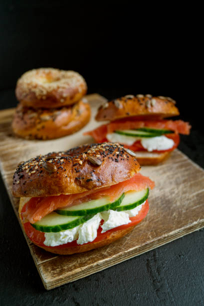 istock Bagels with cream cheese and smoked salmon. 901834594