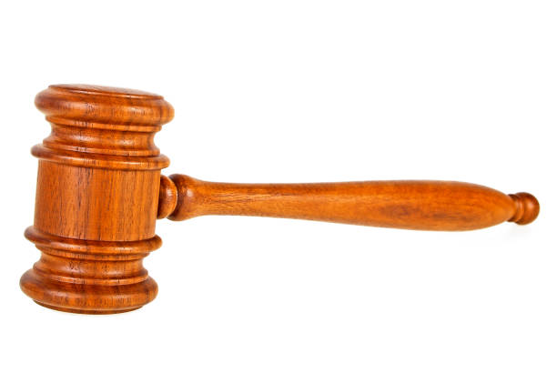 istock Wooden judge gavel isolated on a white background 901839004