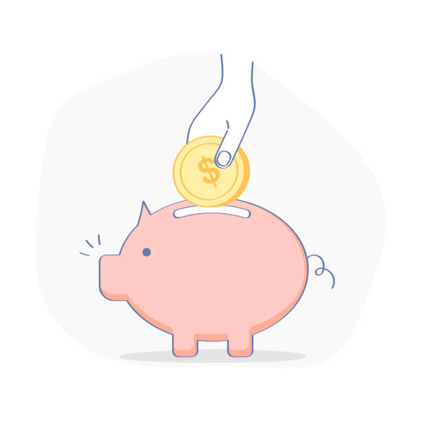 экономия, piggy bank - вектор иллюстрация - home finances bringing home the bacon business finance stock illustrations