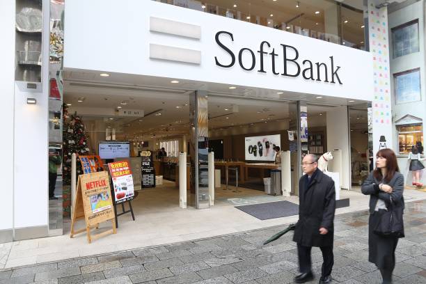 softbank mobile operator - chuo ward stock-fotos und bilder