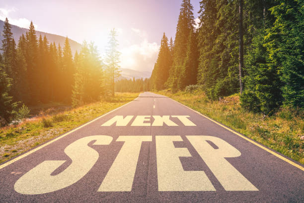 istock Road concept, Next Step written on the road in the mountains 901857386
