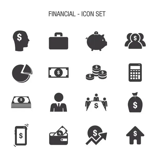 Vector illustration of Financial Icon Set