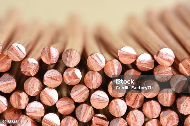 Copper Wire Raw Materials And Metals Industry And Stock Market Stock Photo - Download Image Now