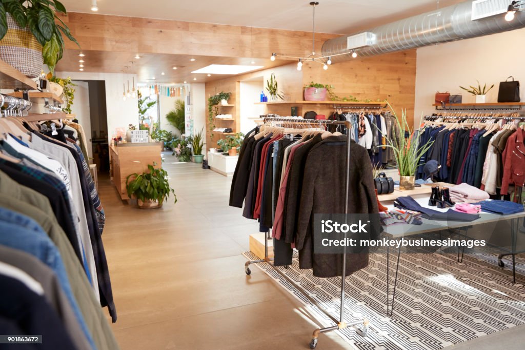 Clothes shop interior Store Stock Photo