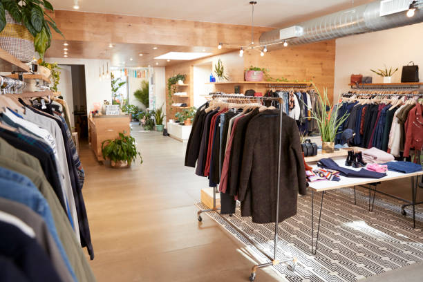 Clothes shop interior Clothes shop interior empty shop  stock pictures, royalty-free photos & images