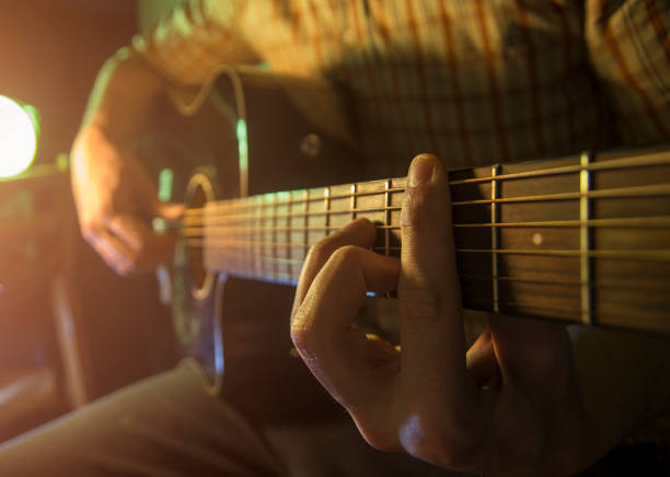 istock Man is playing the guitar on concert 901871574
