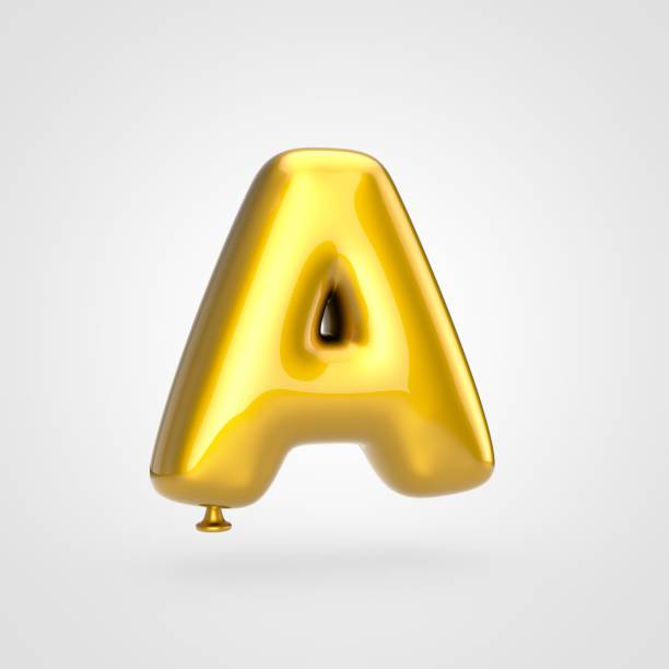 istock Glossy golden balloon letter A uppercase isolated on white background. 901872362