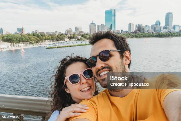 Selfie In Boston Stock Photo - Download Image Now - Boston - Massachusetts, People, Couple - Relationship