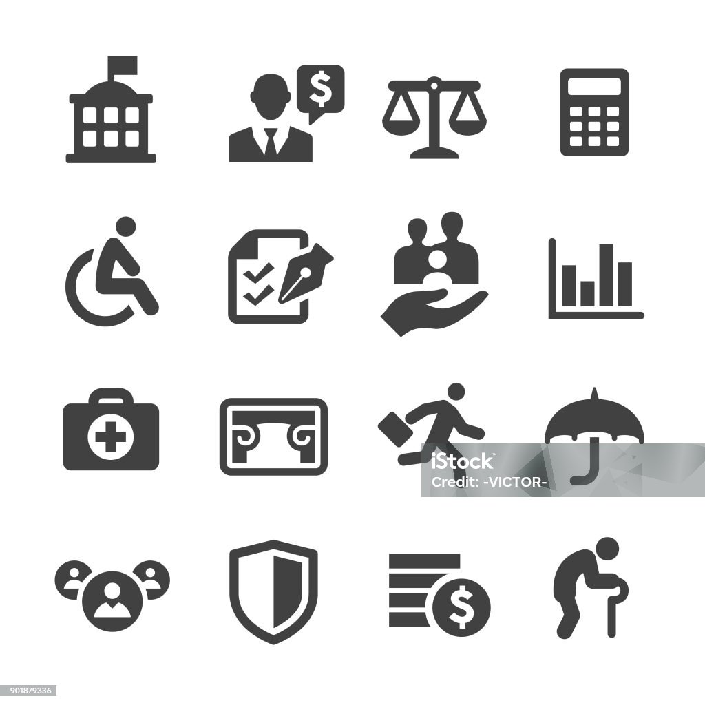 Social Security Icons - Acme Series Social Security, social security card, medical insurance, insurance agent, healthcare and medicine, care, Icon stock vector