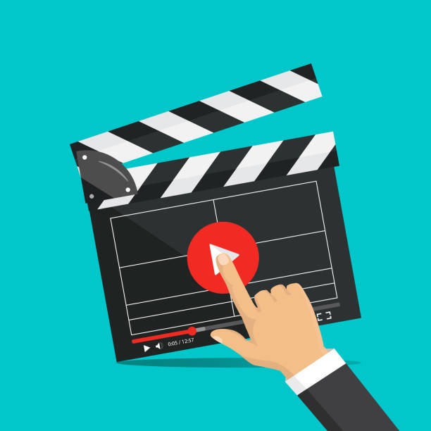 istock Clapperboard isolated on background. Video movie clapper equipment, icon. Vector illustration in flat style. 901887066