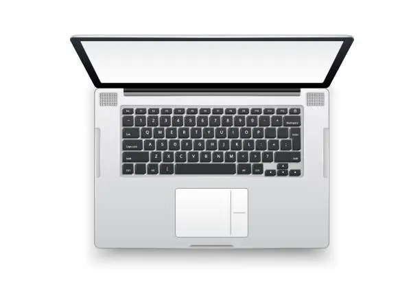 Vector illustration of Vector realistic laptop mockup. 3d computer