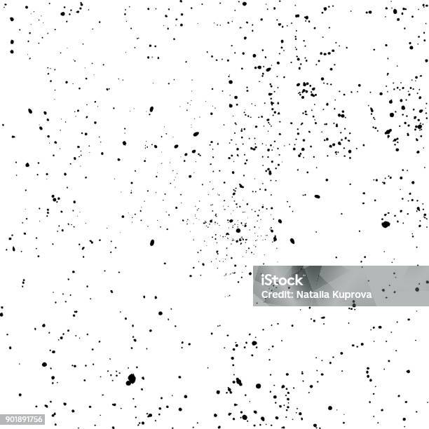 Hand Drawn Black Ink Abstract Spray Grunge Background Seamless Pattern Vector Texture Stock Illustration - Download Image Now