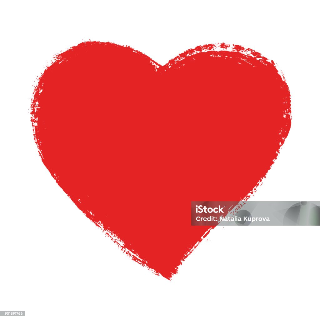 Red speech bubble, hand drawn heart element. Vector background. Heart Shape stock vector