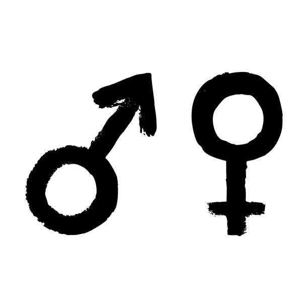 Vector man and woman sign icon. Symbol of feminine, female and male Vector man and woman sign icon. Symbol of feminine, female and male female gender symbol stock illustrations