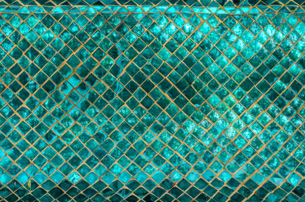 istock Green mosaic mirror art background 901895200