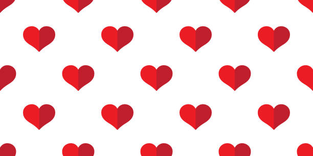 Heart Valentine Day Seamless Pattern Vector Love Icon Wallpaper Background  Isolated Red Stock Illustration - Download Image Now - iStock