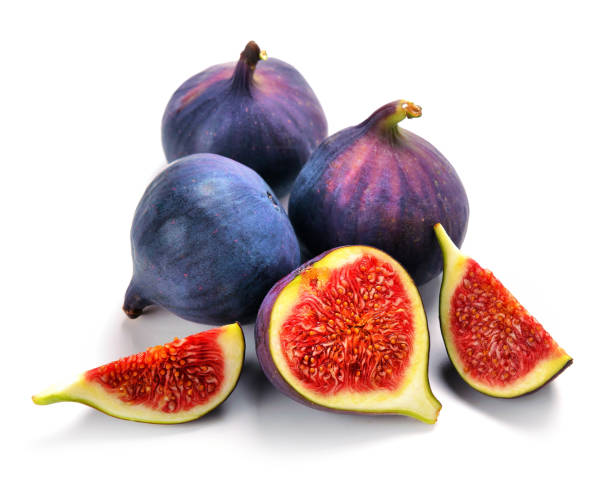 istock Ripe fig fruits on the white background. 901898258