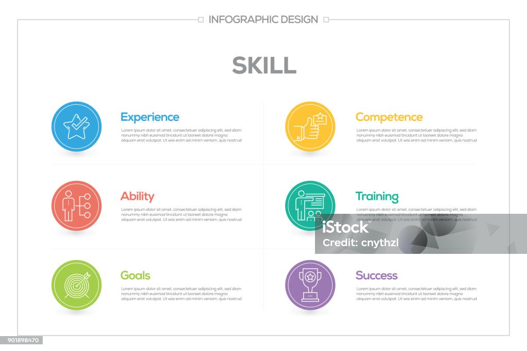 Skillpath Graphic Skill Infographic With 6 Options Steps Or Processes Stock Illustration ...