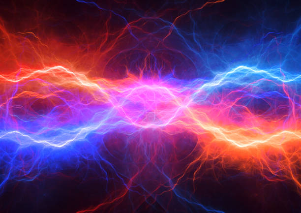 istock Got fire and cold ice lightning, plasma and power background 901899658