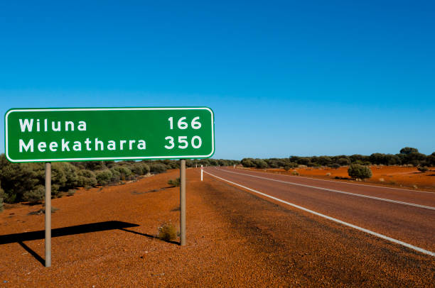 istock Wiluna & Meekatharra Road Sign 901899818