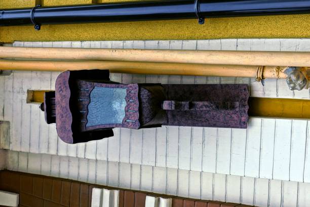 beautiful old street lamp on the building wall