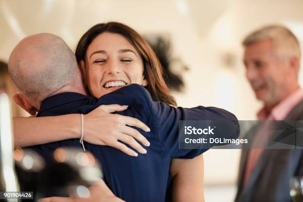 Sharing A Moment With Dad On My Wedding Day Stock Photo - Download Image Now - Embracing, Father, Church