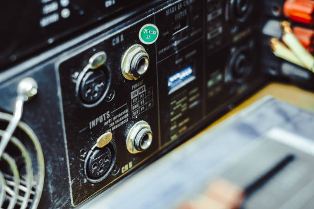 Sound connectors included in the audio mixer.