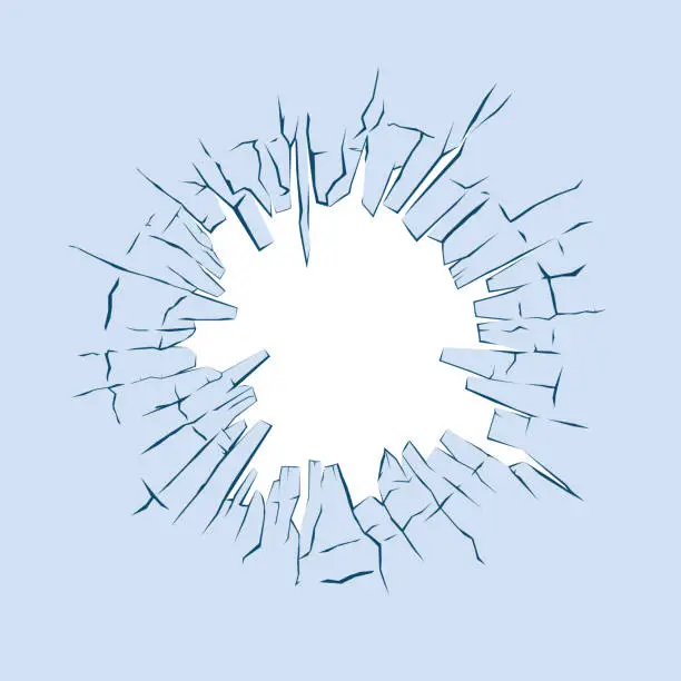 Vector illustration of Glass Shattered Hole