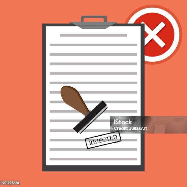 File Rejected Vector Rejected Application Concepts Vector Illustration Rejected Document ...