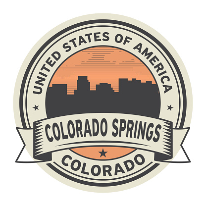 Stamp or label with name of Colorado Springs, Colorado, USA, vector illustration