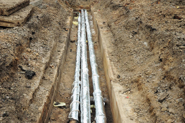 istock Repair and replacement of sewer pipes with insulation. 901936668