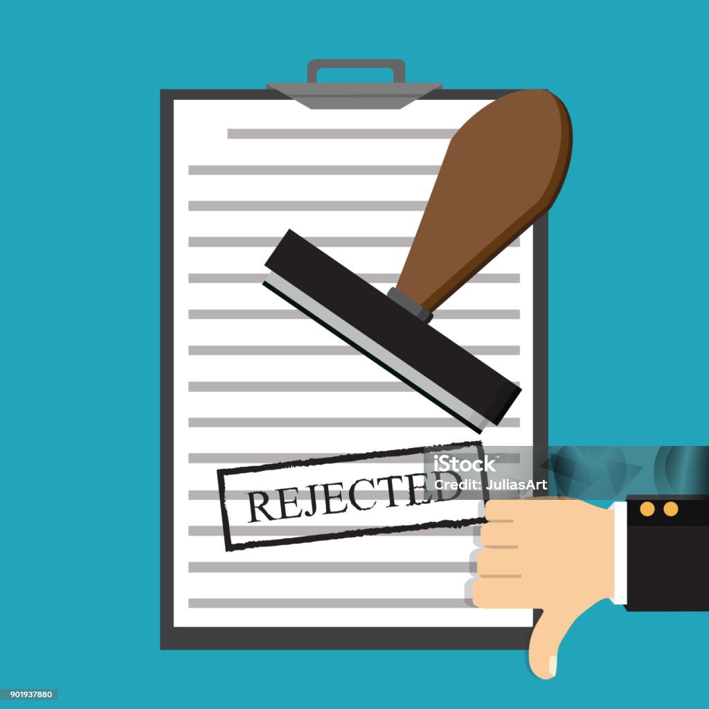 Rejected Application Vector Rejected Application Concepts Vector Illustration Rejected Document ...