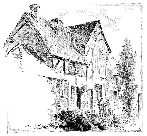ilustrações, clipart, desenhos animados e ícones de casa de lawrence sherriffe no brownsover - house of tudor