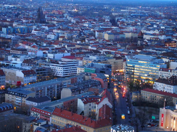 istock Berlin the blue hour Weinmeisterstrasse from above 901953966