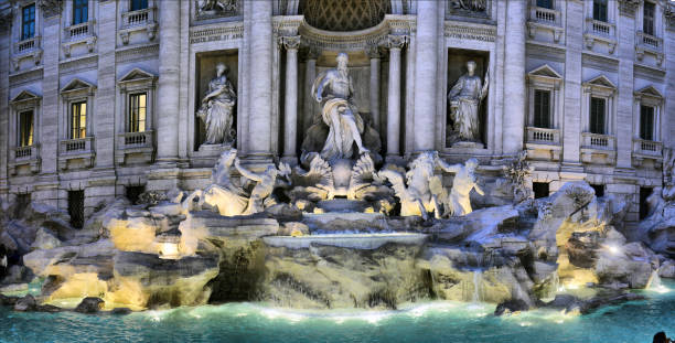 트레비 분수 (이탈리아어: fontana 디 트레비) 이탈리아, 로마 - baroc 뉴스 사진 이미지