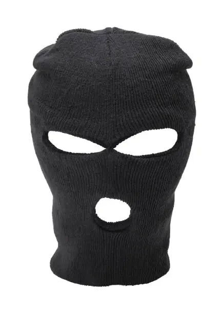 Black Ski Mask With Copy Space Cut Out.
