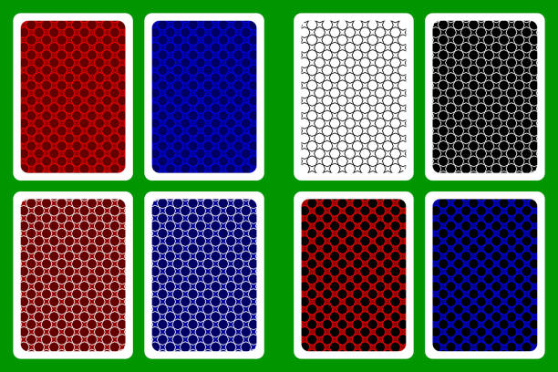 ilustrações de stock, clip art, desenhos animados e ícones de playing card back - cards rear view pattern design