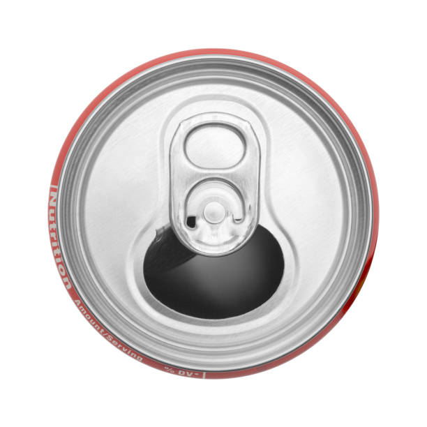 Soda Can Top Open Top View of Empty Open Soda Can Isolated on White Background. quench your thirst pictures stock pictures, royalty-free photos & images