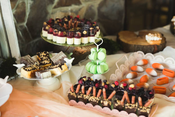 istock Different kinds of baked sweets on a buffet 901967080