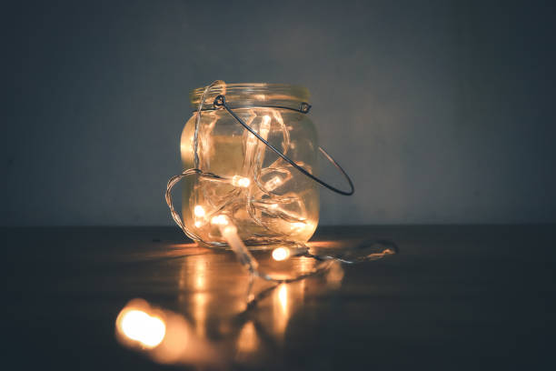 istock Fairy Lights in a transparent jar 901977900