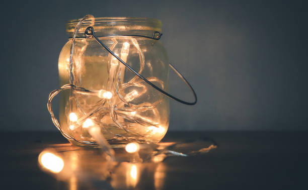 istock Fairy Lights in a transparent jar 901977906