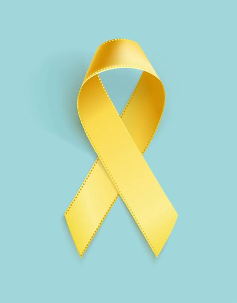 kindheit cancer awareness ribbon. - september stock-grafiken, -clipart, -cartoons und -symbole