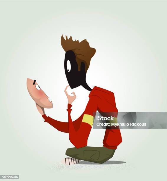 Cartoon Guy Without A Face Stock Illustration - Download Image Now - Abstract, Adult, Alertness