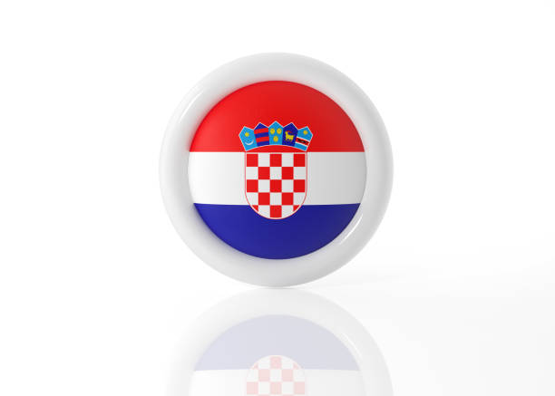 Croatian badge on white background. Horizontal composition with clipping path.