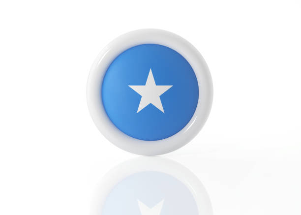Somalian badge on white background. Horizontal composition with clipping path.