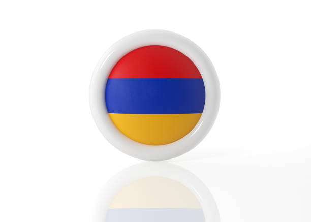 Armenia Flag painted on leather texture